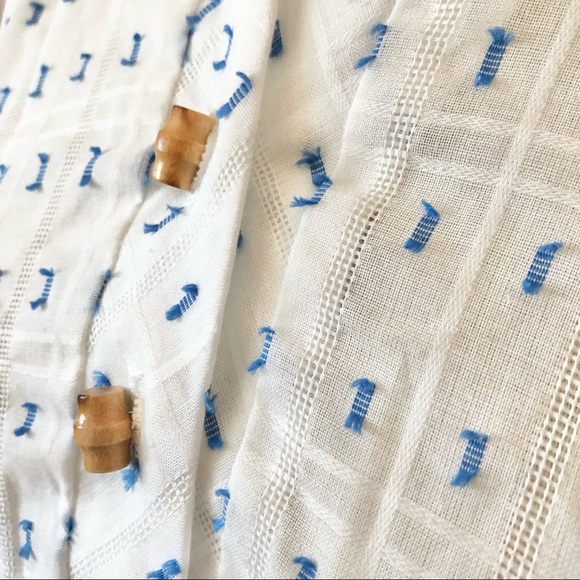 Vtg 80s Gauzy Textured Cap Sleeve Windowpane Tunic - Picture 10 of 17